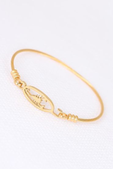 Gold Çelik Akrepli Erkek Kelepçe Bileklik - TJ-EB1902