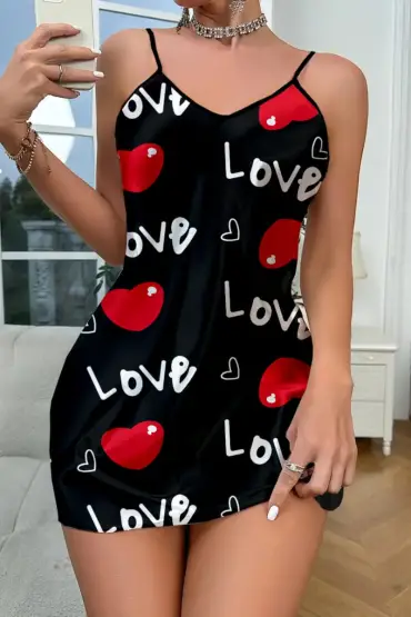 Love Desenli  Saten