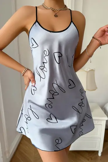Love Baskılı  Saten