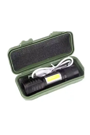 Taktik El Feneri Usb Şarj Edilebilir Kamp Feneri Cob Zumlanabilir Mini Taşınabilir El Feneri Ws-5454