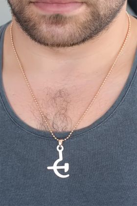 Rose Renk Metal Orak ve Balta Figürlü Erkek Kolye - TJ-ERK349