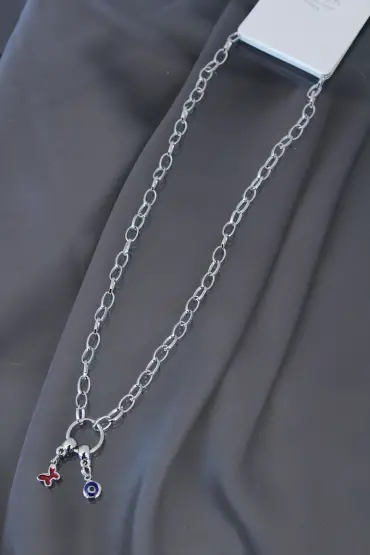 Yeni Sezon Kırmızı Kelebekli Kolye - TJ-BKO5278