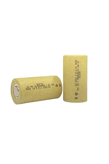 1.2V Ni-Mh SC 3000 mAh. Kağıtlı Şarjlı Pil 10C Başsız/Flat Head