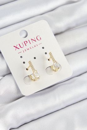 Xuping Zirkon Taşlı I Model Gold Renk Kadın Küpe - TJ-BKP10842