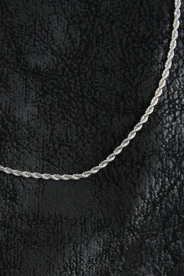 316L Çelik Halat Zincir Model Gümüş Renk Erkek Kolye - TJ-ERK1387