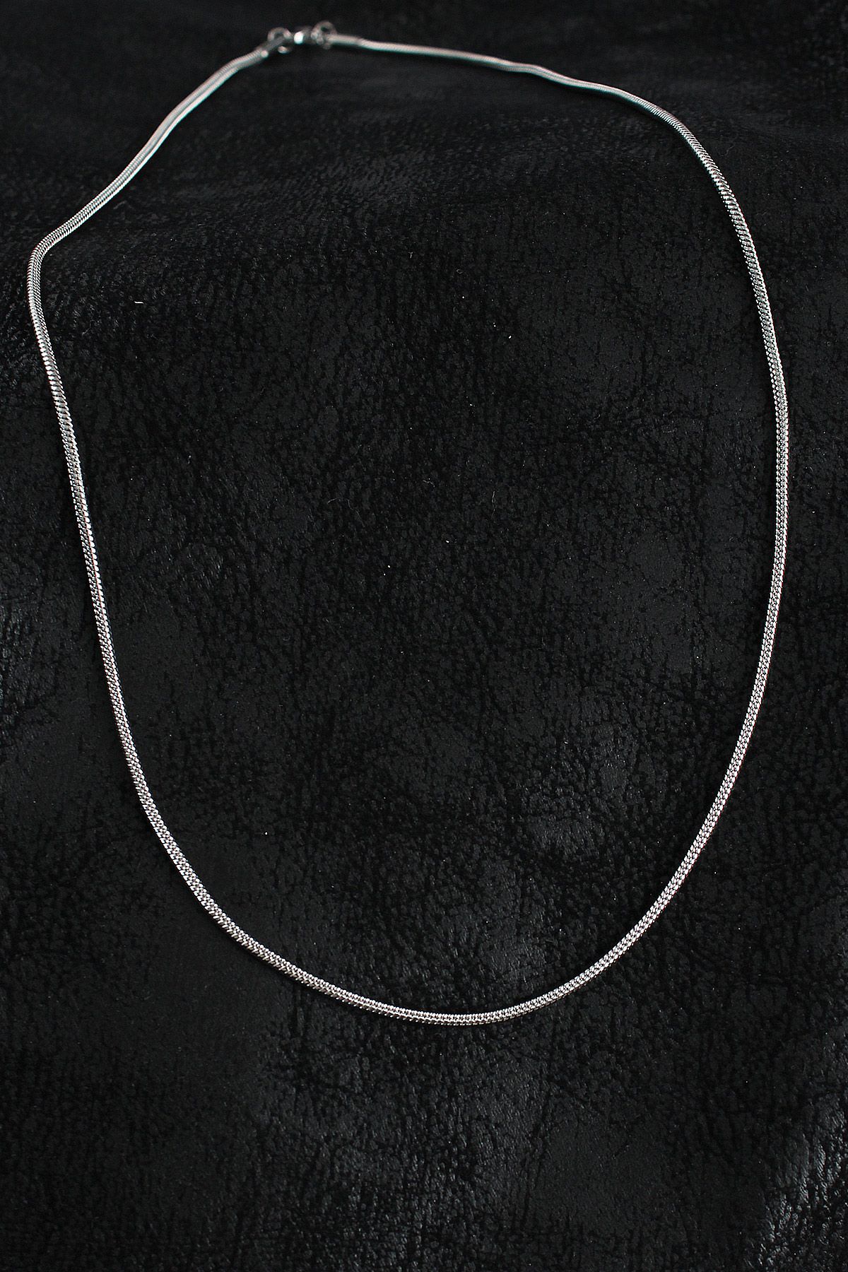 316L Çelik Örme Zincir Model Gümüş Renk Erkek Kolye - TJ-ERK1389