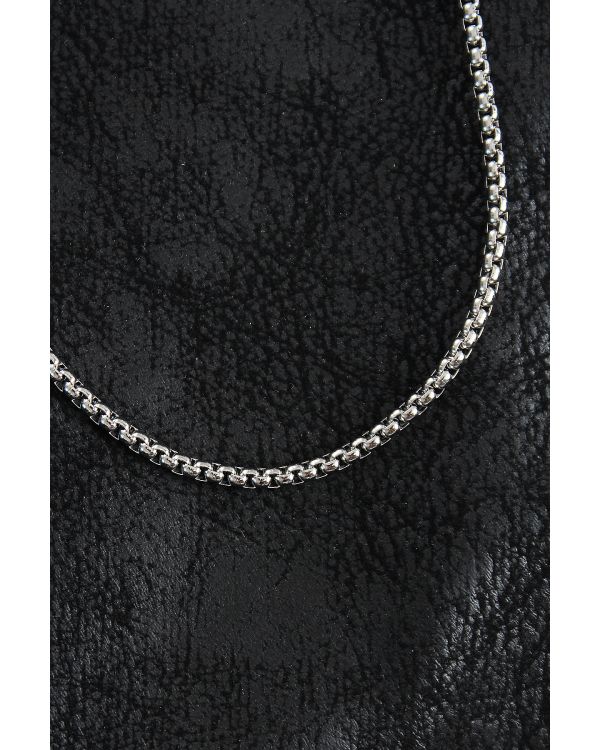 316L Çelik Örme Zincir Model Gümüş Renk Erkek Kolye - TJ-ERK1399