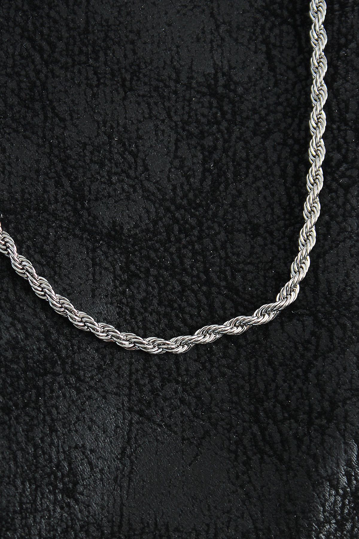 316L Çelik Burgu Zincir Model Gümüş Renk Erkek Kolye - TJ-ERK1401