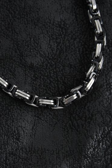 316L Çelik Kral Zincir Model Gümüş Renk Erkek Kolye - TJ-ERK1405