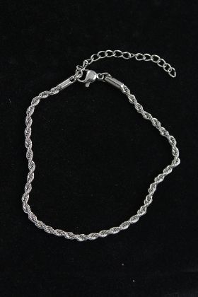 316L Çelik Burgu Model Gümüş Renk Erkek Bileklik - TJ-EB3740