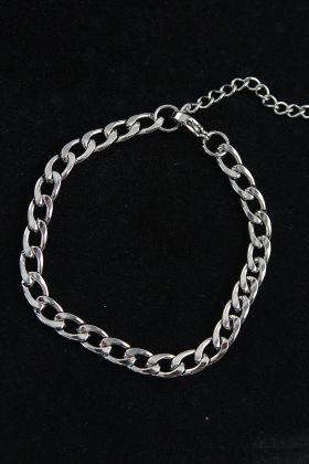 316L Çelik Kalın Klasik Model Gümüş Renk Erkek Bileklik - TJ-EB3741