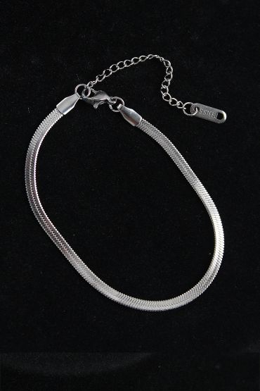 316L Çelik İtalyan Model Gümüş Renk Erkek Bileklik - TJ-EB3743