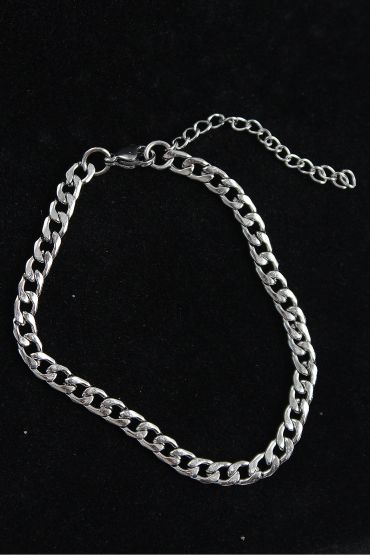 316L Çelik Klasik Model Gümüş Renk Erkek Bileklik - TJ-EB3747