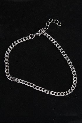 316L Çelik İnce Klasik Model Gümüş Renk Erkek Bileklik - TJ-EB3749