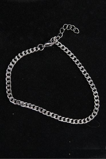 316L Çelik İnce Klasik Model Gümüş Renk Erkek Bileklik - TJ-EB3749