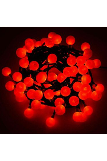 5 M 28 Led Kırmızı Işık Siyah Kablo Fişli