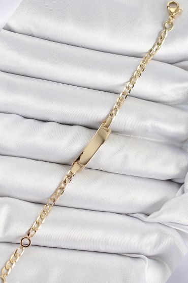 Pirinç Dikdörtgen Model Gold Renk Xuping Bebek Künyesi - TJ-BB7434