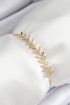 Pirinç Zirkon Taşlı Sıralı Ok Model Gold Renk Asansörlü Kadın Bileklik - TJ-BB7457