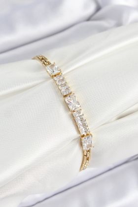 Xuping Pirinç Parçalı Su Yolu Model Gold Renk Kadın Bileklik - TJ-BB7482