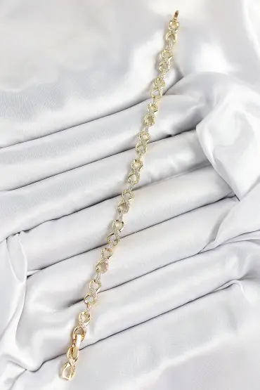 Xuping Pirinç Sonsuzluk Model Gold Renk Kadın Bileklik - TJ-BB7483