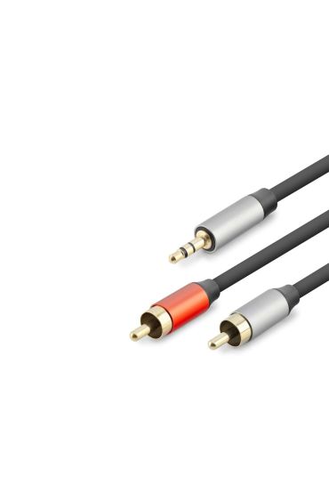 3.5 Mm To 2Rca Kablo 2Lıne Gold 3M Siyah HDX1074