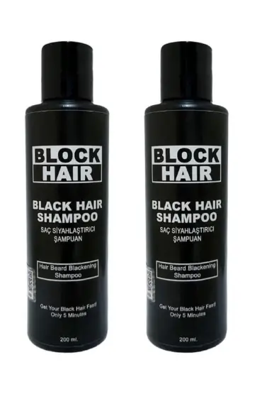 Block Hair Saç Koyulaştırıcı Siyahlaştırıcı Bakım Şampuanı 200ml 2 Adet