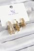Pirinç Zİrkon Taşlı Halka Model Gold Renk 3'lü Kadın Küpe - TJ-BKP10946