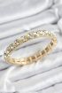 Pirinç Zirkon Taşlı Kare Model Gold Renk Lastikli Kadın Bileklik - TJ-BB7497