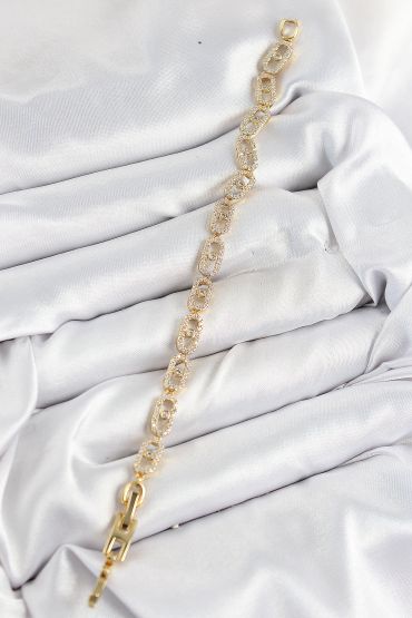 Pirinç Zirkon Taşlı Messika Model Gold Renk VIP Seri Kadın Bileklik - TJ-BB7517