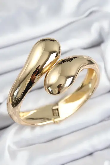 Pirinç Sarmal Model Gold Renk Kadın Kelepçe - TJ-BB7564
