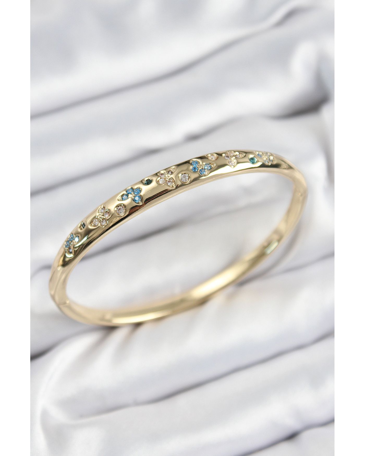 Pirinç Zirkon Taşlı Kelebek Model Gold Renk Kadın Kelepçe - TJ-BB7568