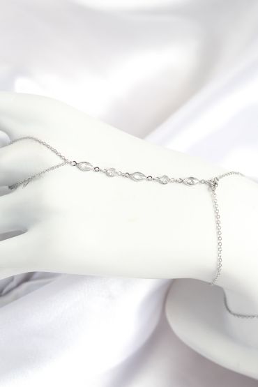 Pirinç Zirkon Taşlı Y Model Gümüş Renk Kadın Şahmeran - TJ-SN692