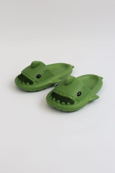 Köpekbalığı Haki Unisex Tam Ortopedik Terlik Shark Slides