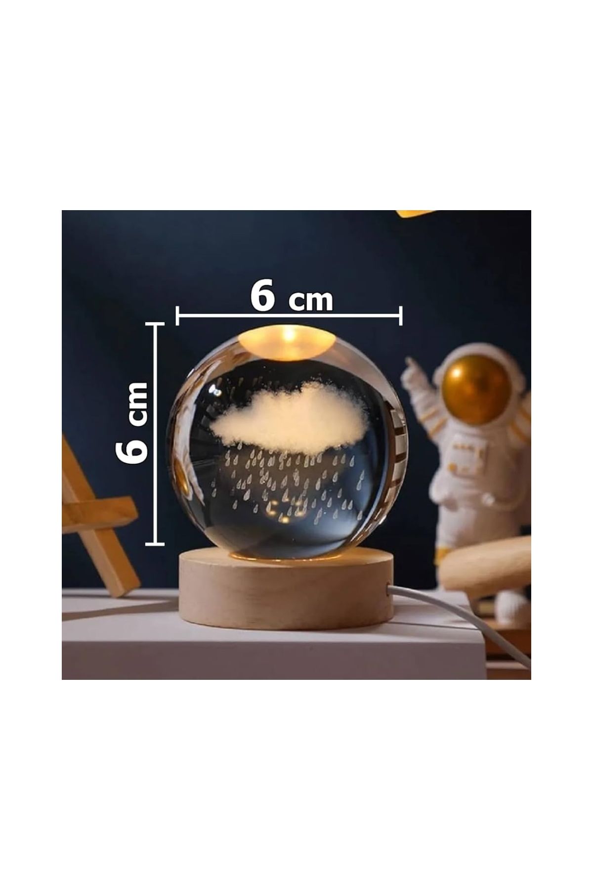 Yağmur Bulutu Işıklı Cam Küre Kod 58