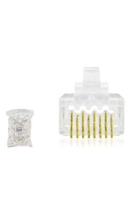 Cat6 Konnektör Ez Rj45 Delikli 100Lü Paket Şeffaf HDX5063