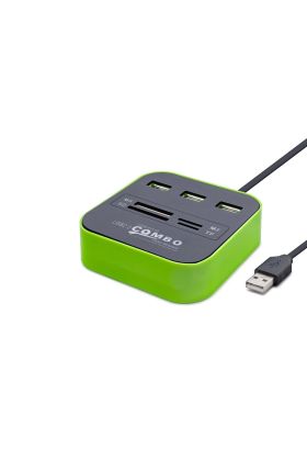 Usb Hub Combo 3*Usb + Ms + Sd + M2 + Tf Yeşil HDX7006