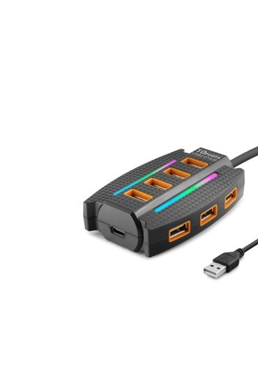 Usb Hub 10*Usb 1.2M Siyah HDX7036