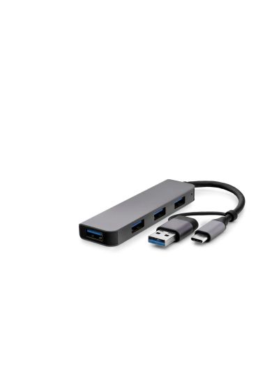 Type-C + Usb3.0 Hub 4*Usb3.0 Gri HDX7825