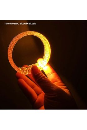 Tcu Led Işıklı Baskı Yapılabilen Pilli Bileklik Bilezik 1,5 cm Genişlik