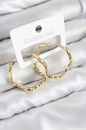 Pirinç Halka Model Gold Renk Kadın Küpe - TJ-BKP11016