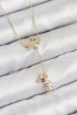 Pirinç Zirkon Taşlı Sallantılı Ayıcıklı Yıldız Model Gold Renk Kadın Kolye - TJ-BKO10418