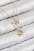 Pirinç Zirkon Taşlı Yıldız Ve Ay Model Gold Renk Kadın Kolye - TJ-BKO10422