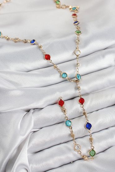 Pirinç Renkli Zirkon Taşlı Model Gold Renk Kadın Y Kolye - TJ-BKO10434