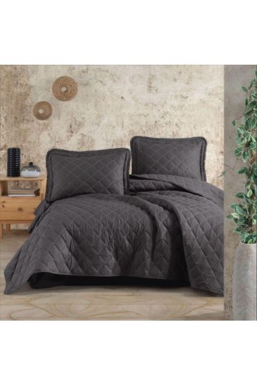 Çift Kişilik Yatak Örtüsü Tafana V1 Antrasit