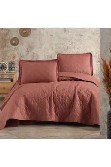 Çift Kişilik Yatak Örtüsü Tafana V5 Kiremit