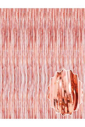 Rose Gold Püsküllü Kapı Perdesi - Parti, Bekarlığa Veda, Doğum Günü 1x2 m