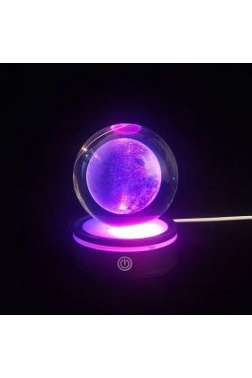Usb li Plastik Altlıklı Dolunay Dönen Cam Küre