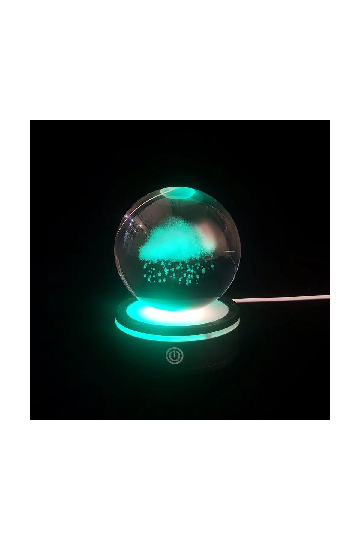 Yağmur Bulutu Tasarımlı Usb li Dönen Cam Küre