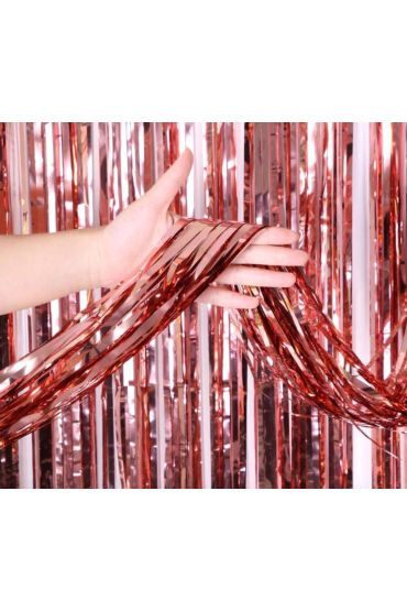 Rose Gold Püsküllü Kapı Perdesi - Parti, Bekarlığa Veda, Doğum Günü 1x2 m
