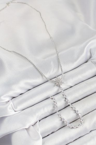 Pirinç Zirkon Taşlı Kutup Yıldızı Model Gold Renk Y Kolye - TJ-BKO10449